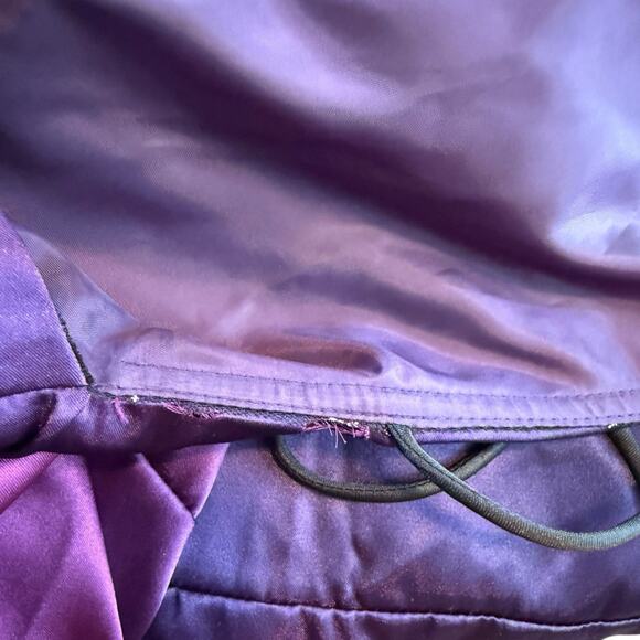 Morgan And Co Vintage Maxi Dark Purple Prom Ombré Tie Back Dress Sz 9/10 READ - Picture 13 of 14